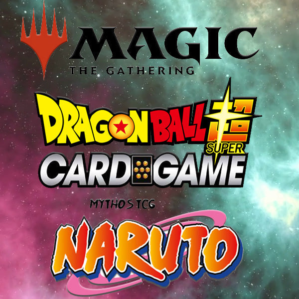 cartes magic the gathering, dragon ball super card game, naruto mythos